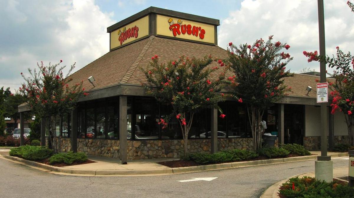 The first Rush’s opened as a small drive-in restaurant in 1940 on Broad River Road, and the locally owned chain now has nine locations, including the longtime spot in the heart of Lexington.