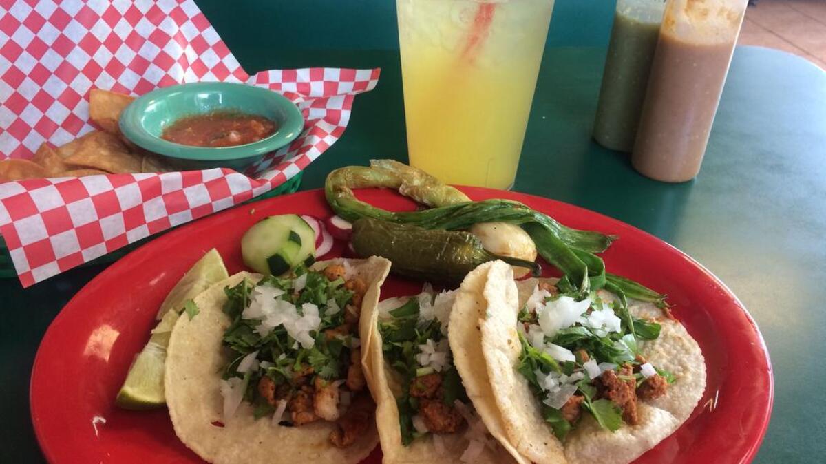 Buy a la carte or enjoy three tacos for $6 at Rivera’s Food Mexican Restaurant in West Columbia. The pineapple fruit drink, made with fresh juice, water and cane sugar, is a refreshing choice for a beverage.