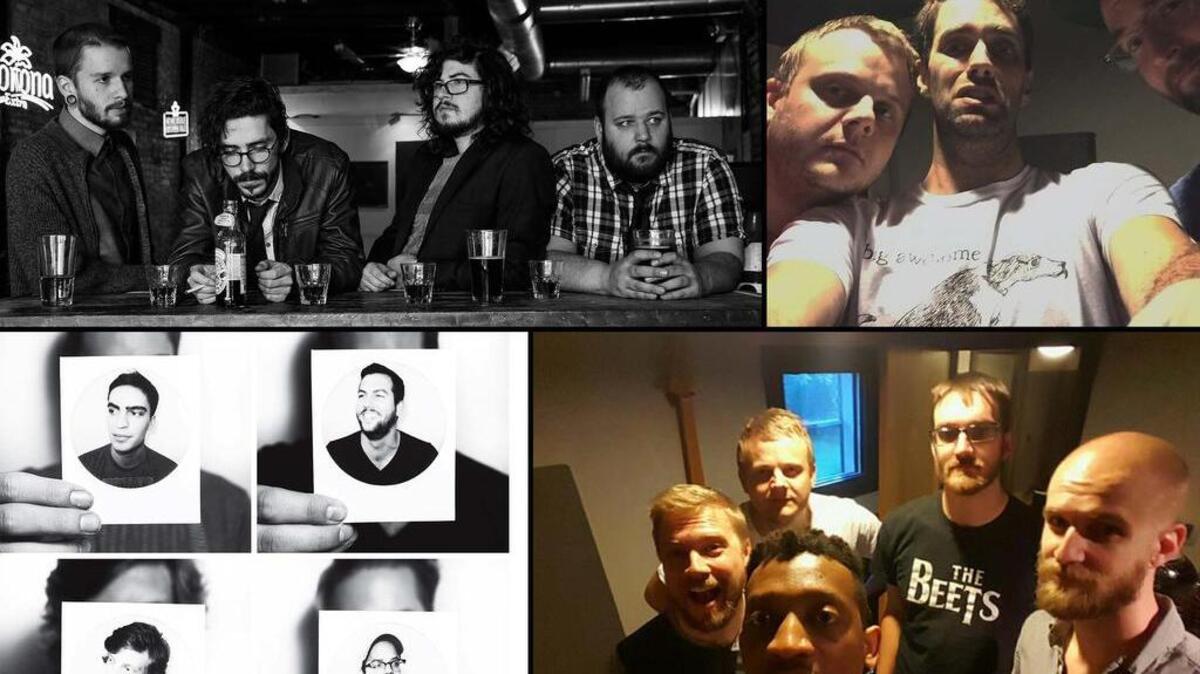 Bands performing in the Archer Avenue Studio Showcase are, clockwise from top left, Ghosts of the Kodiak, Ben Walker, Muscle Memory and Dempsey.