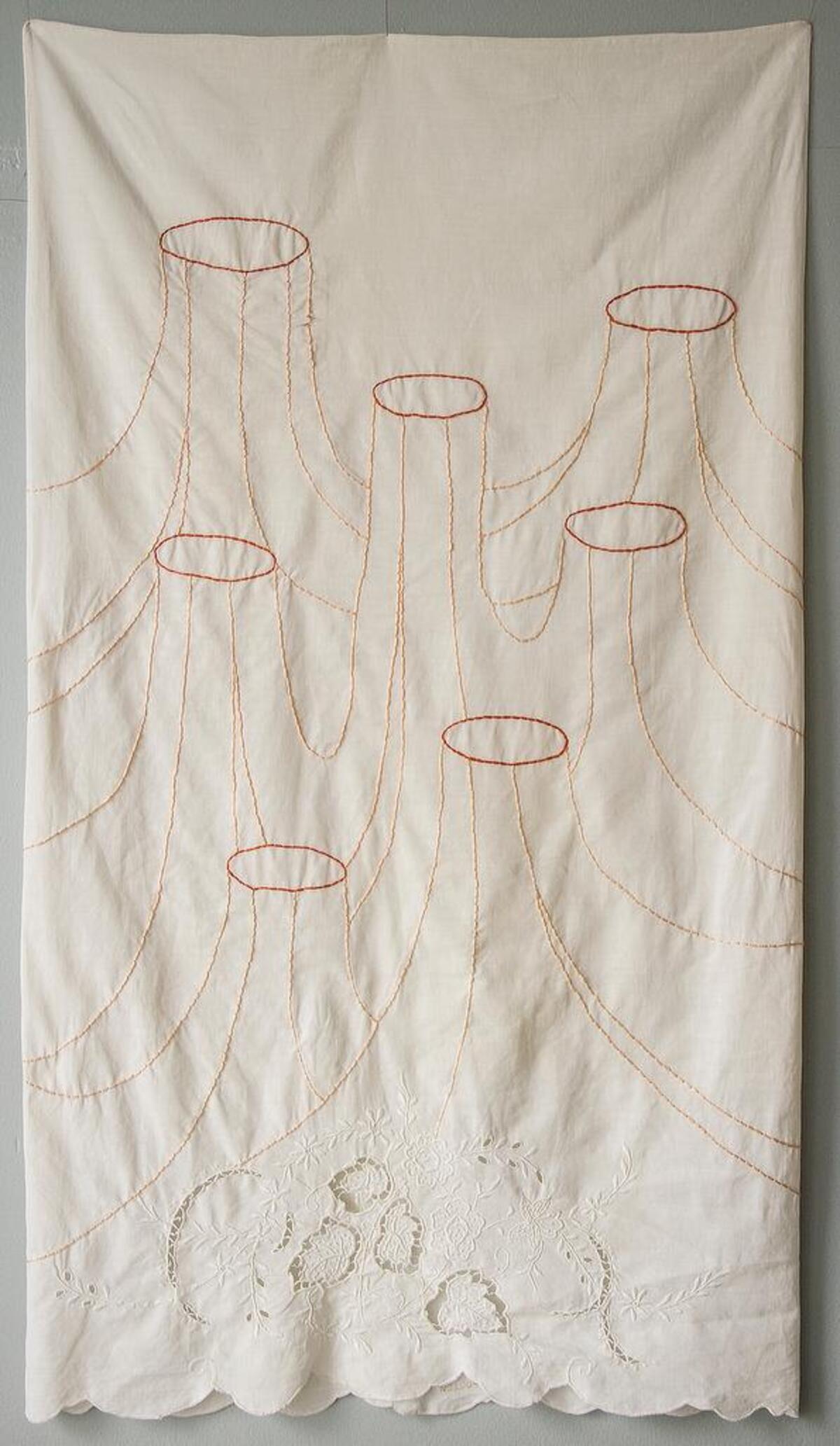 “While We Were Sleeping” by Naomi Falk; pillowcase.