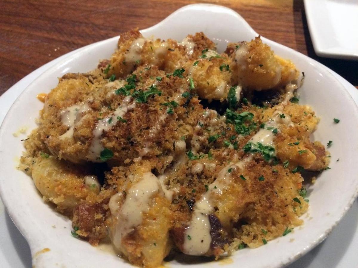 Pork belly macaroni and cheese at Bourbon.