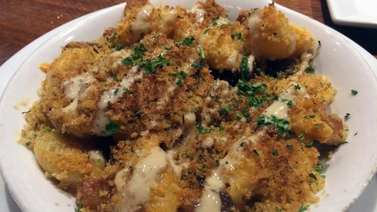 Pork belly macaroni and cheese at Bourbon.