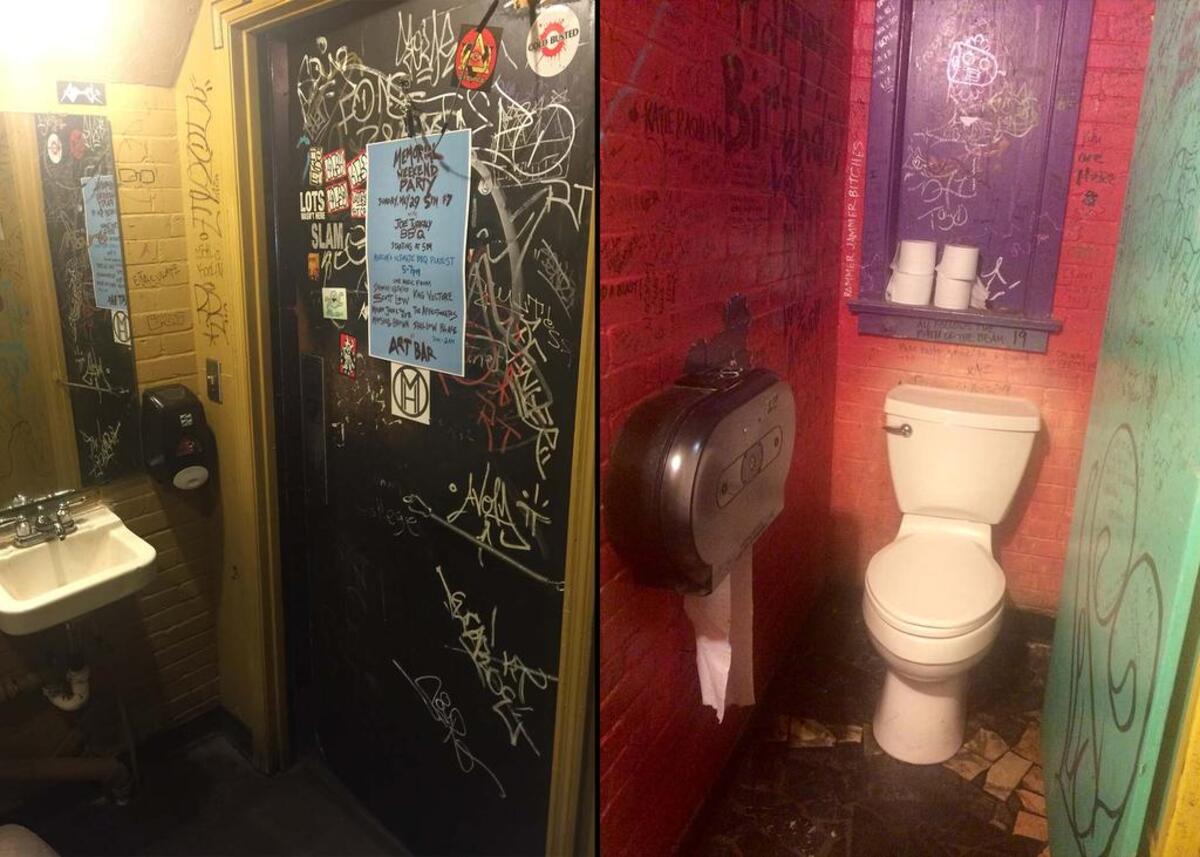 Men’s and women’s bathrooms at Art Bar.