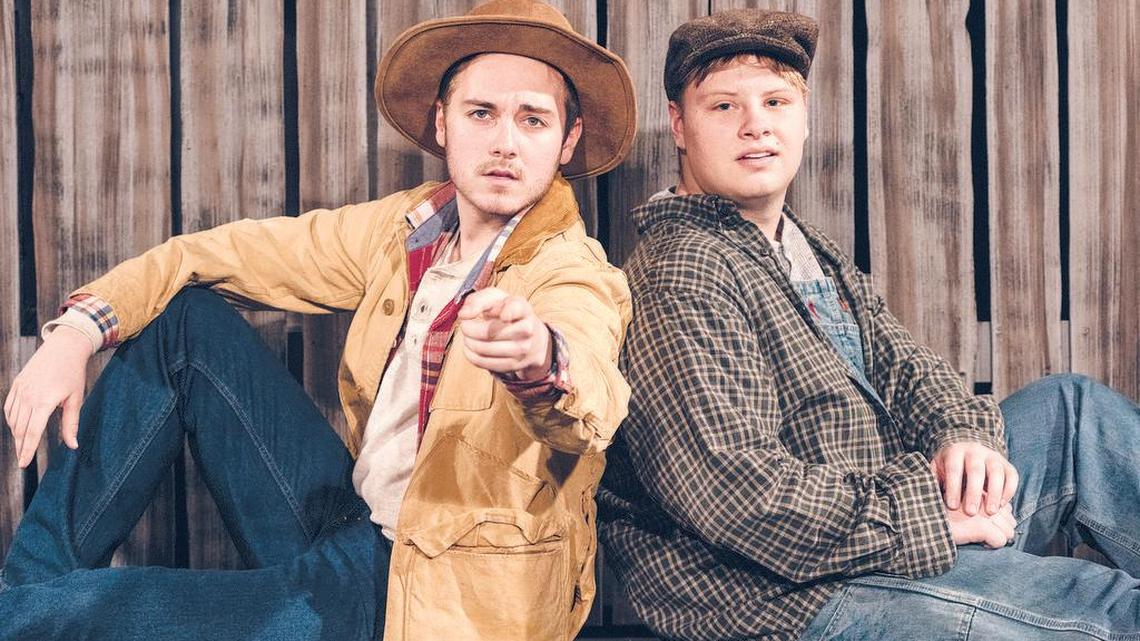 Cameron Giordano plays George, left, and Nick Good is Lenny in The University of South Carolina Department of Theatre and Dance’s production of “Of Mice and Men” at Lab Theatre.