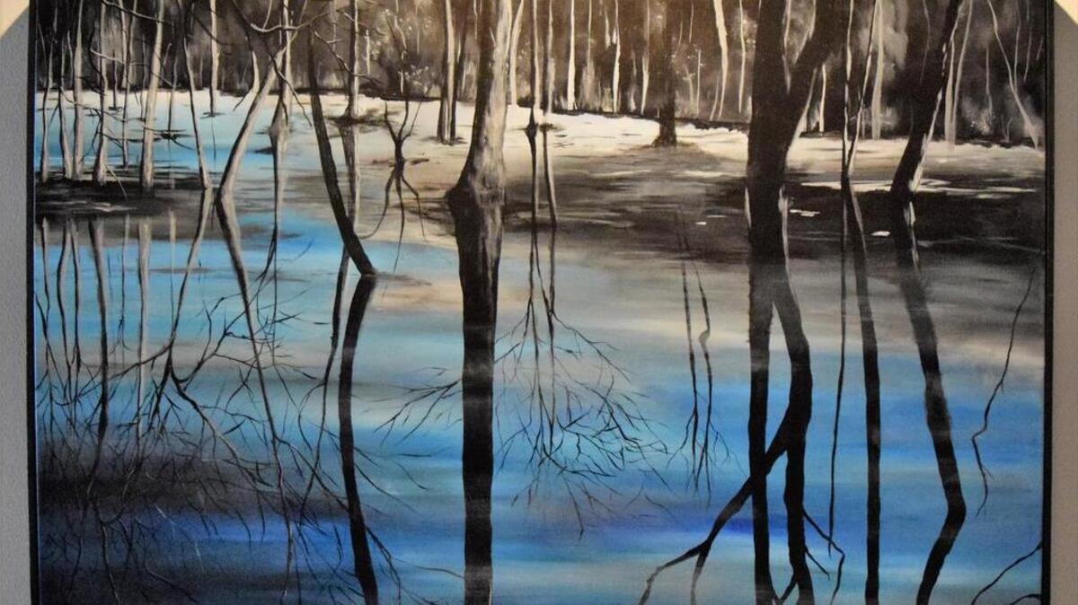 One of Dave Robbins’ paintings in ‘The Pace of Nature’ exhibit at Tapp’s Arts Center.