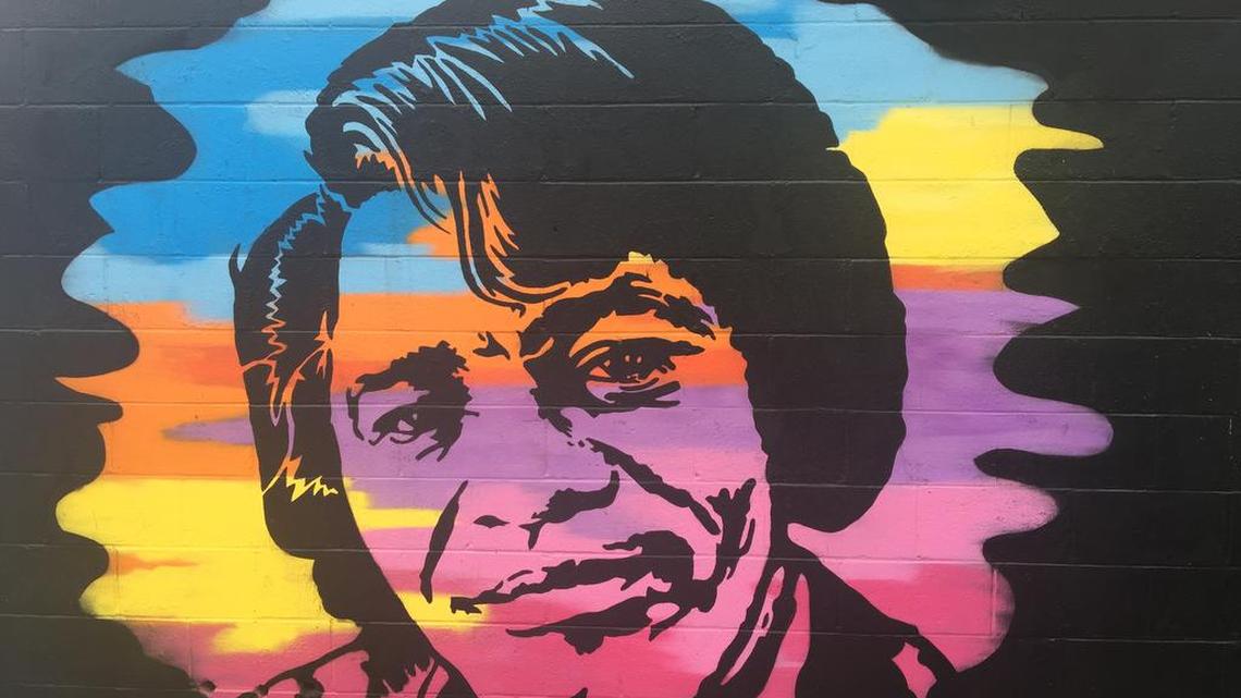 Tripp Derrick Barnes painted this mural of James Brown in the Pelican’s Snoballs parking lot on Rosewood Drive.