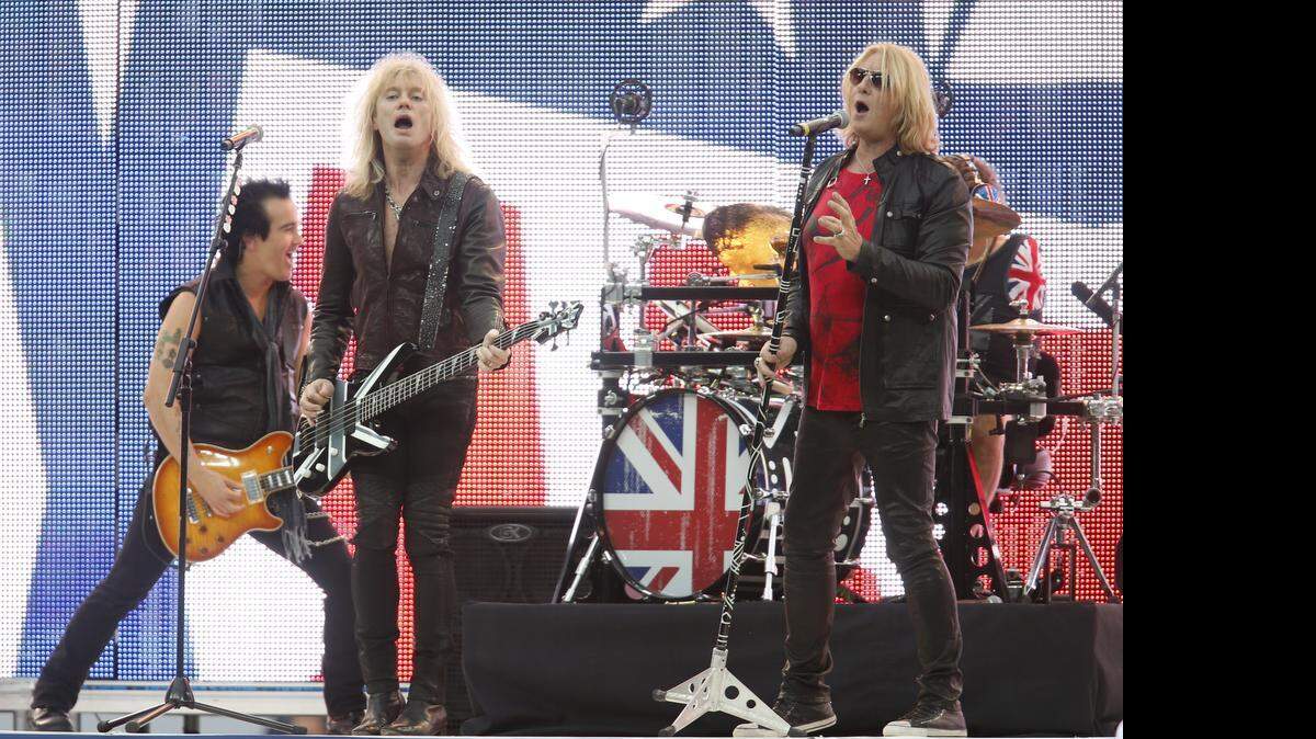 
Def Leppard performs before an NFL football game in London last year.
