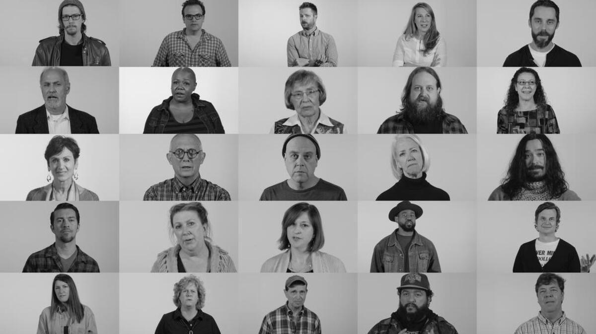 Grid image of all artists represented in “25 Artists” at 701 CCA.