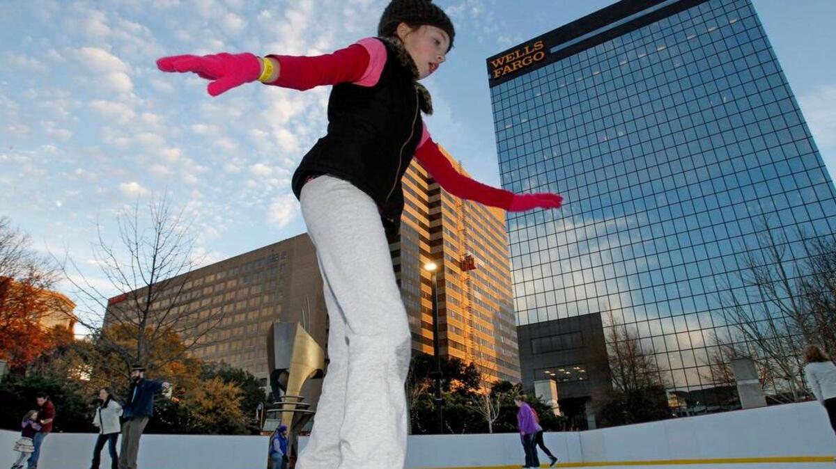Ice skating on Boyd Plaza