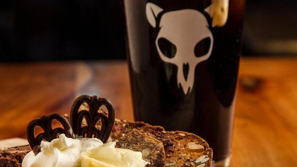 River Rat Brewery’s Mike Tourville likes a dessert pairing with the My Morning Stout ale. For the upcoming holiday event, he plans a mint bark.
