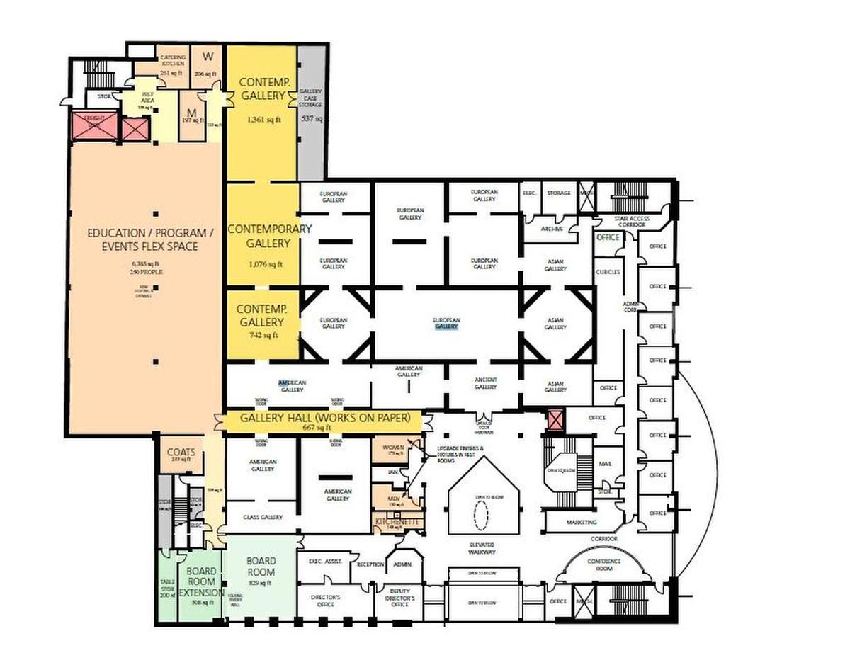 Renovations for the second floor at the Columbia Museum of Art.