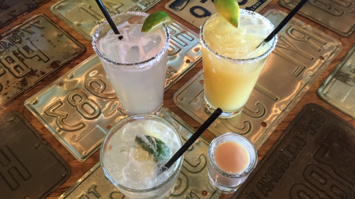 Clockwise from left, “The Saint Rita,” “The Sun Down,” a “Mint Kiss” shot and the signature “Thin Lizzy.”