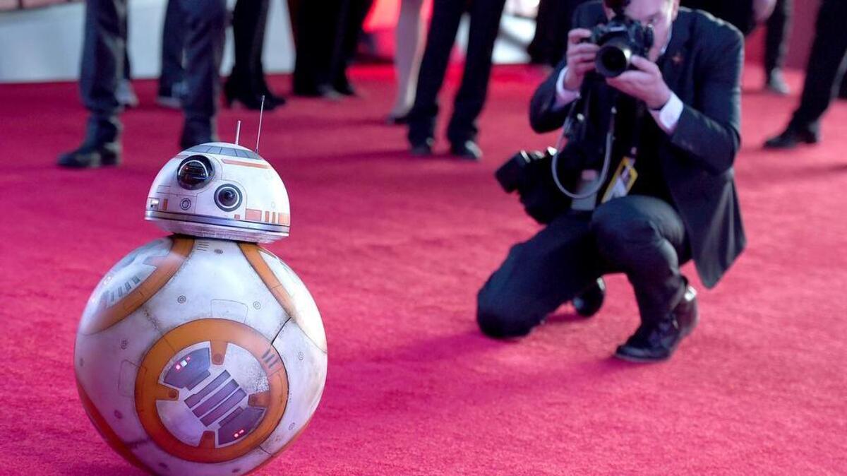 Film character BB-8 arrives at the world premiere of "Star Wars: The Force Awakens" at the TCL Chinese Theatre on Monday, Dec. 14, 2015, in Los Angeles.