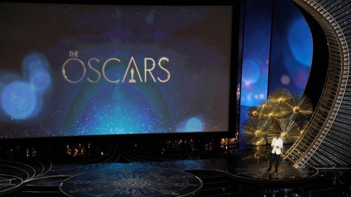 Host Chris Rock speaks at the Oscars on Sunday, Feb. 28, 2016, at the Dolby Theatre in Los Angeles.