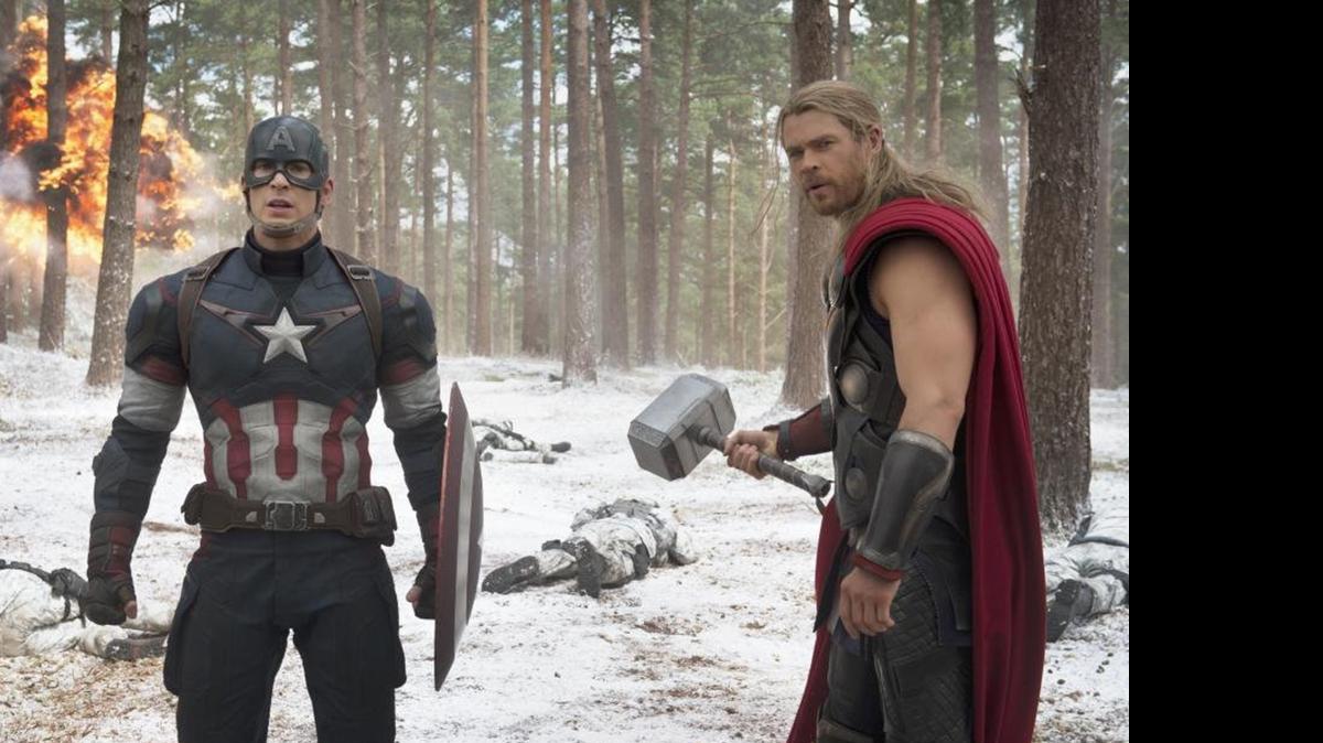 
Captain America (Chris Hemsworth) and Thor (Chris Evans), along with their other partners in crime-fighting and world-saving, are back in ‘Avengers: Age of Ultron.’
