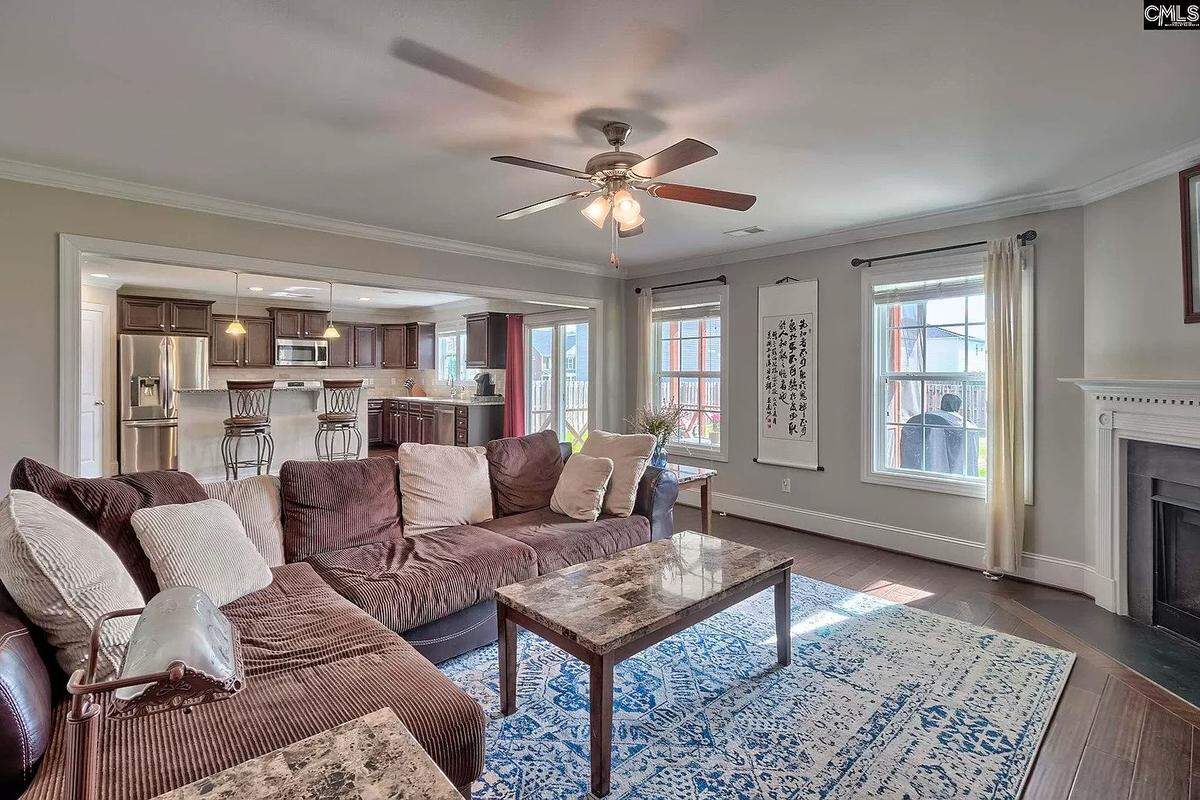 The living room in this home at 255 Oleander Mill Drive