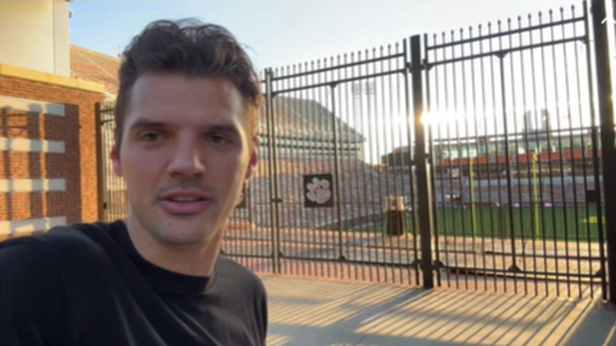 Social media personality Garrett Fedewa, better known as “GFed,” outside Clemson’s Memorial Stadium in November 2024