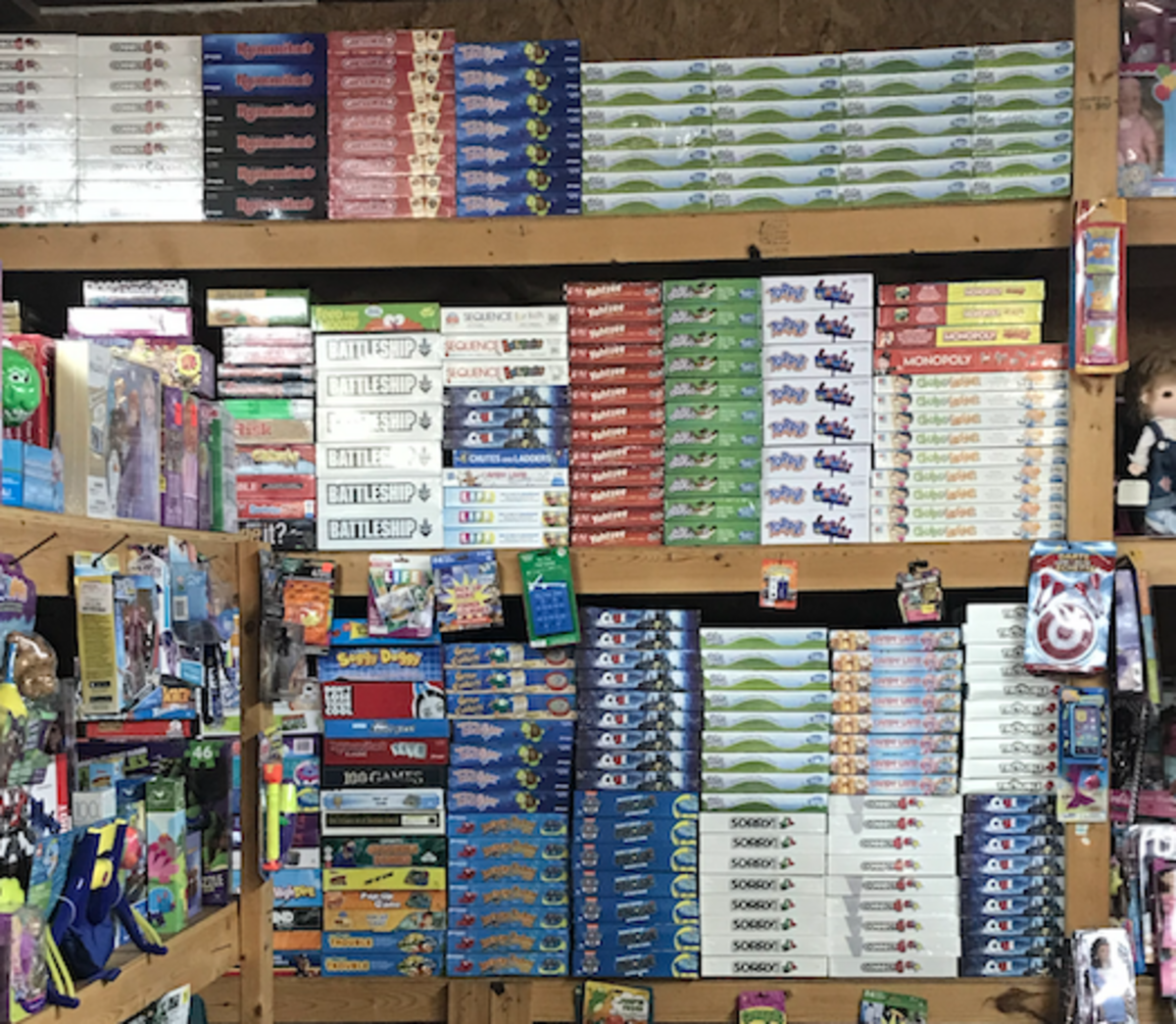 By December the shelves at the Country Santa Organization are full of every toy imaginable.