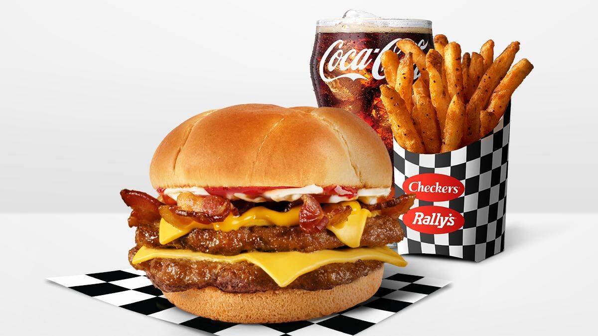 A burger and fries from Checkers.