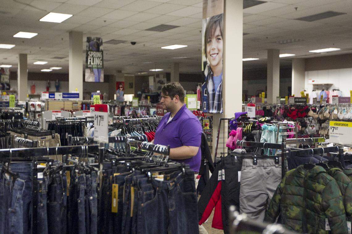 Thomas McAuliff, a fourth grade teacher at Taylors Elementary, works a shift at Sears in Greenville, SC. McAuliff works part time at Sears to help support his teacher's salary.