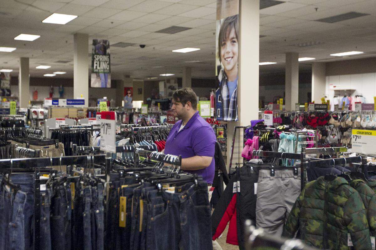 Thomas McAuliff, a fourth grade teacher at Taylors Elementary, works a shift at Sears in Greenville, SC. McAuliff works part time at Sears to help support his teacher's salary.