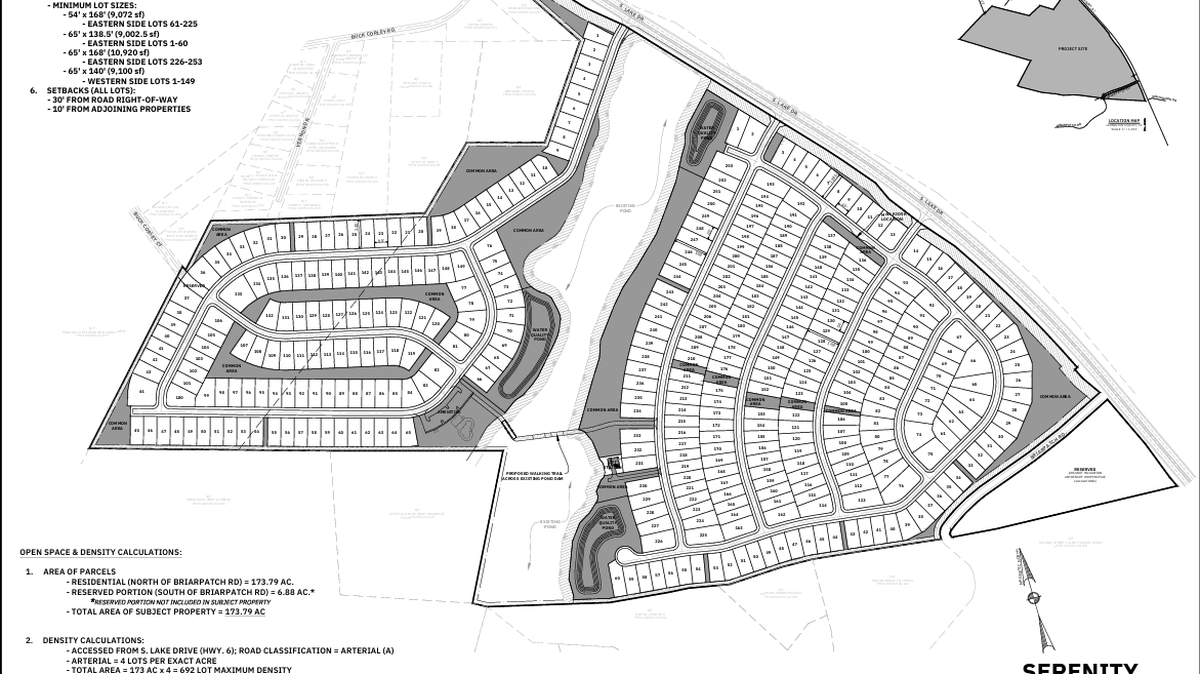 A rendering of the proposed Serenity Lake subdivision in Red Bank.