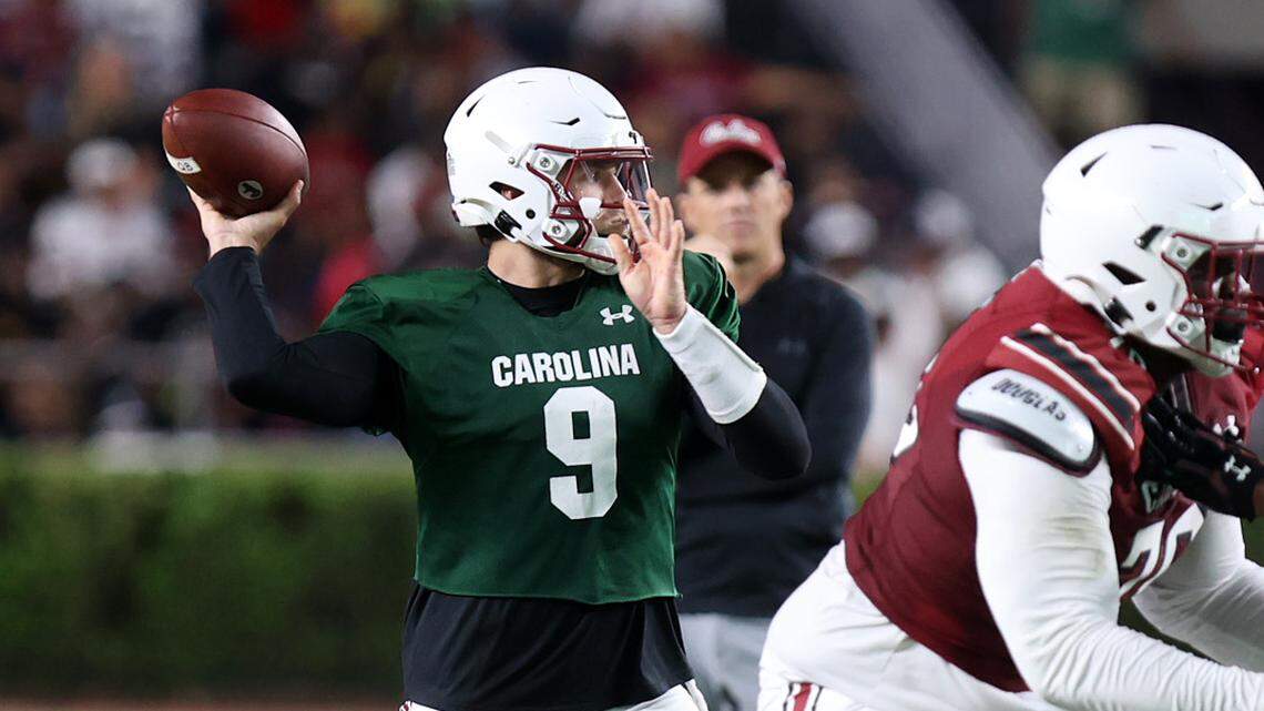South Carolina’s Luke Doty in the 2025 spring football game at Williams-Brice Stadium.