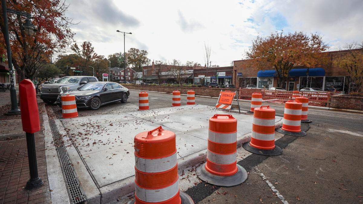 The new medians and flower boxes along Harden Street in Columbia’s Five Points are nearly complete.