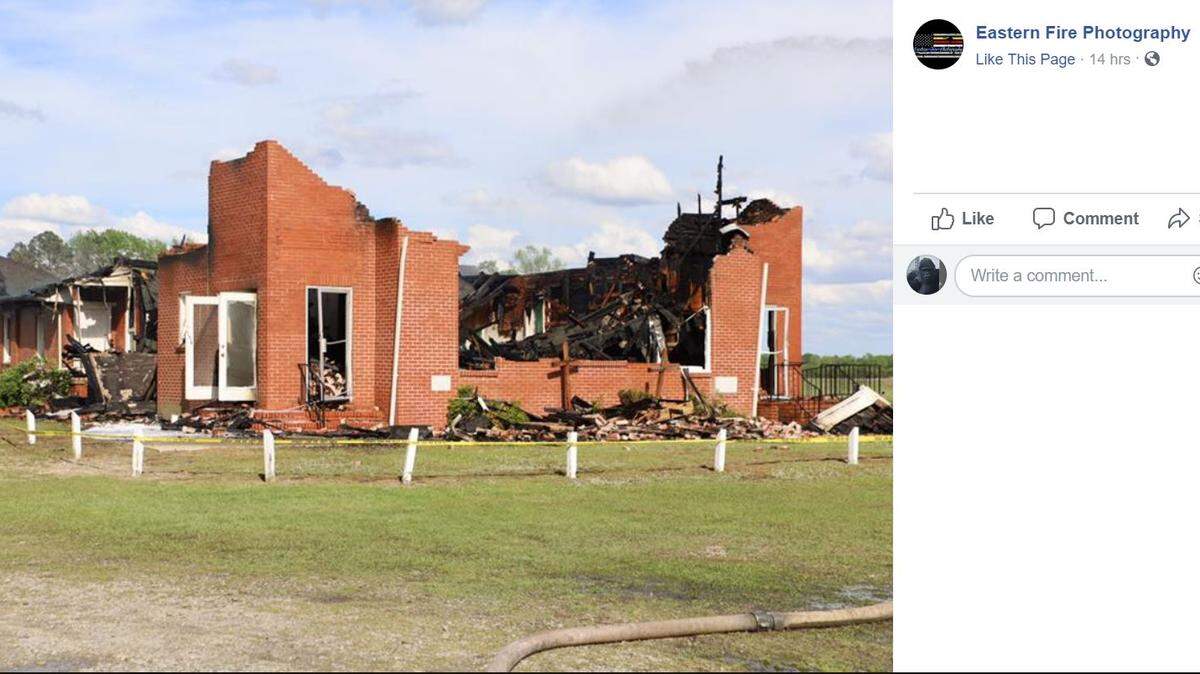 The Leventon Chapel Free Will Baptist Church was destroyed by fire the day before Easter.