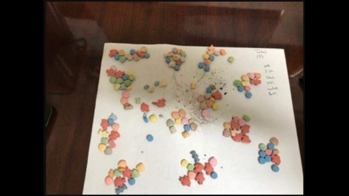 Police seized 135 pills that looked like “various childlike symbols,” but were actually drugs, according to the Darlington Police Department.
