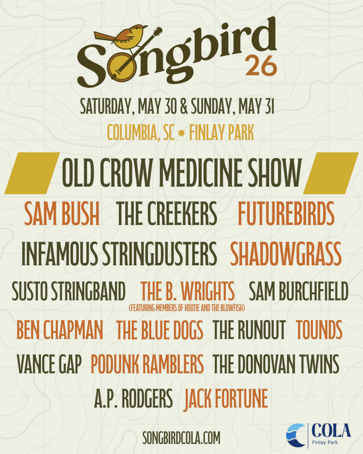 The city of Columbia is launching a brand-new local music festival at Finlay Park this May called Songbird.
