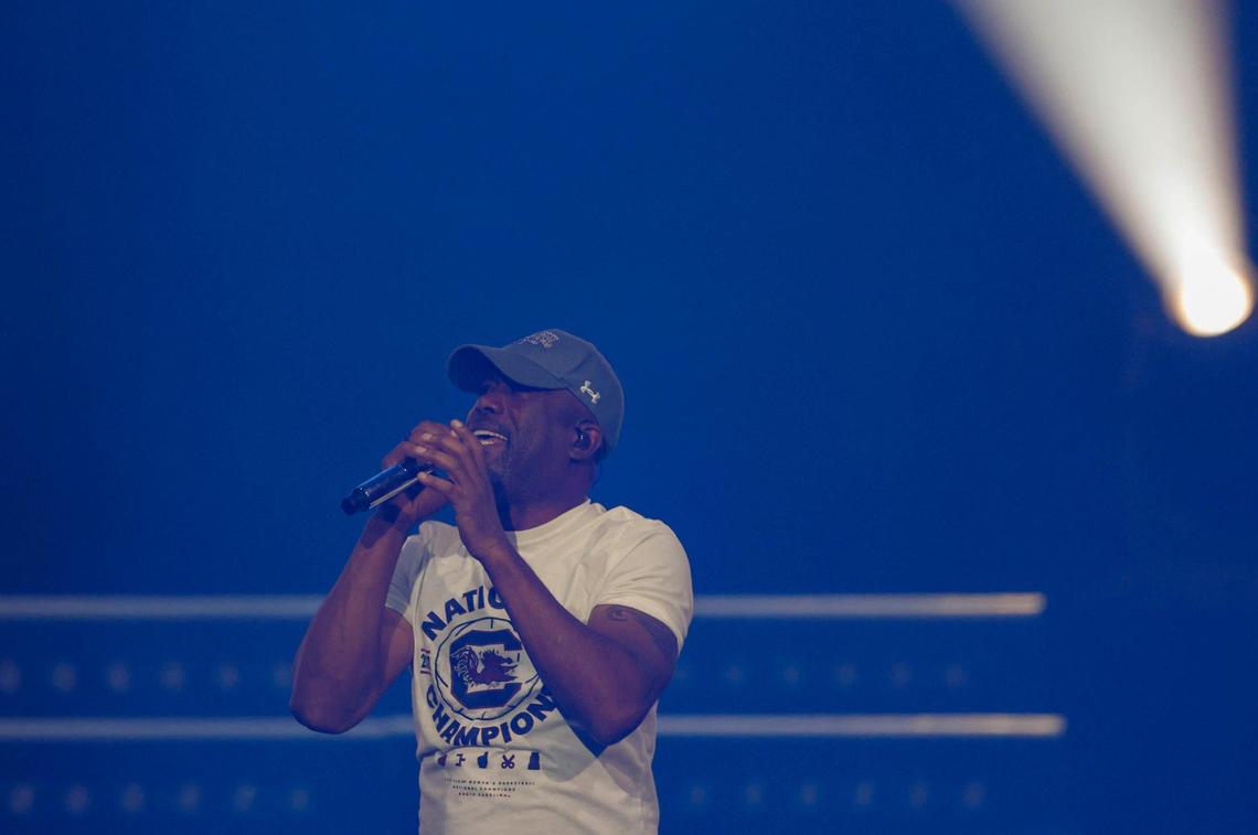 Darius Rucker performs for fans during a concert at the Colonial Life Arena on Sunday, April, 24, 2022. Rucker promised the concert for USC when the Gamecocks women’s basketball team won the 2022 National Championship.