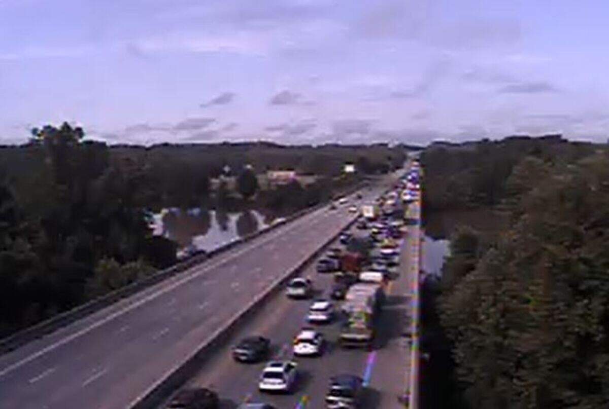 Traffic was backed up for miles following a collision on I-20.