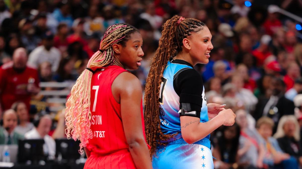 Aliyah Boston and Kamilla Cardoso were opponents Saturday when the Indiana Fever and Chicago Sky faced off.