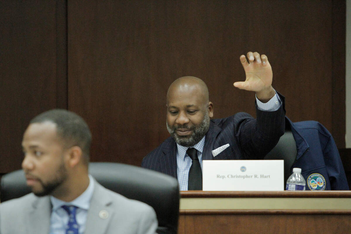 State Rep. Christopher Hart, D-Richland, votes on an amendment during a 3M Full Committee meeting regarding a medical marijuana bill on Thursday, April 7, 2022 in Columbia, S.C. (Travis Bell/STATEHOUSE CAROLINA)