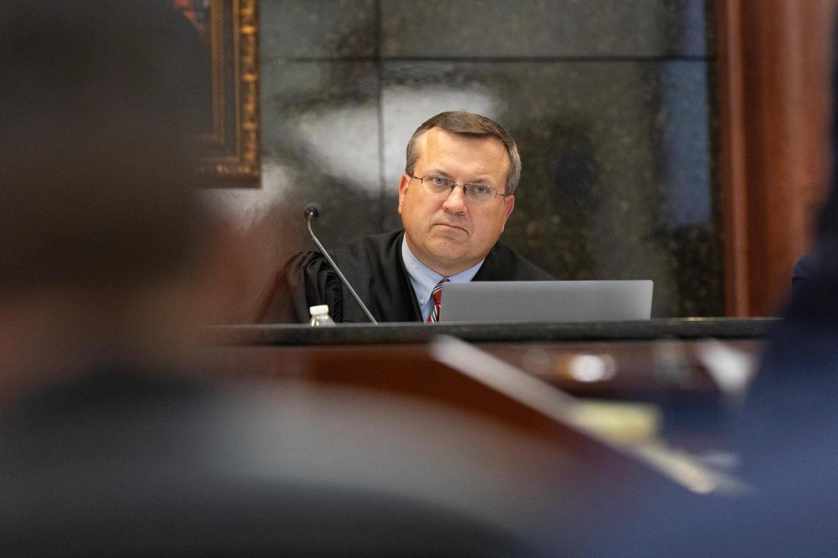Judge Walton McLeod listens as Greg Leon takes the stand in his trial for murder at the Lexington County Courthouse on Thursday, June 29, 2023.