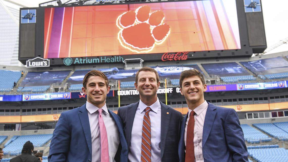 Clemson wide receivers and sons of coach Dabo Swinney Will, left, and Drew Swinney, right, have released a collection of merchandise through The Players Trunk, announced on Wednesday.