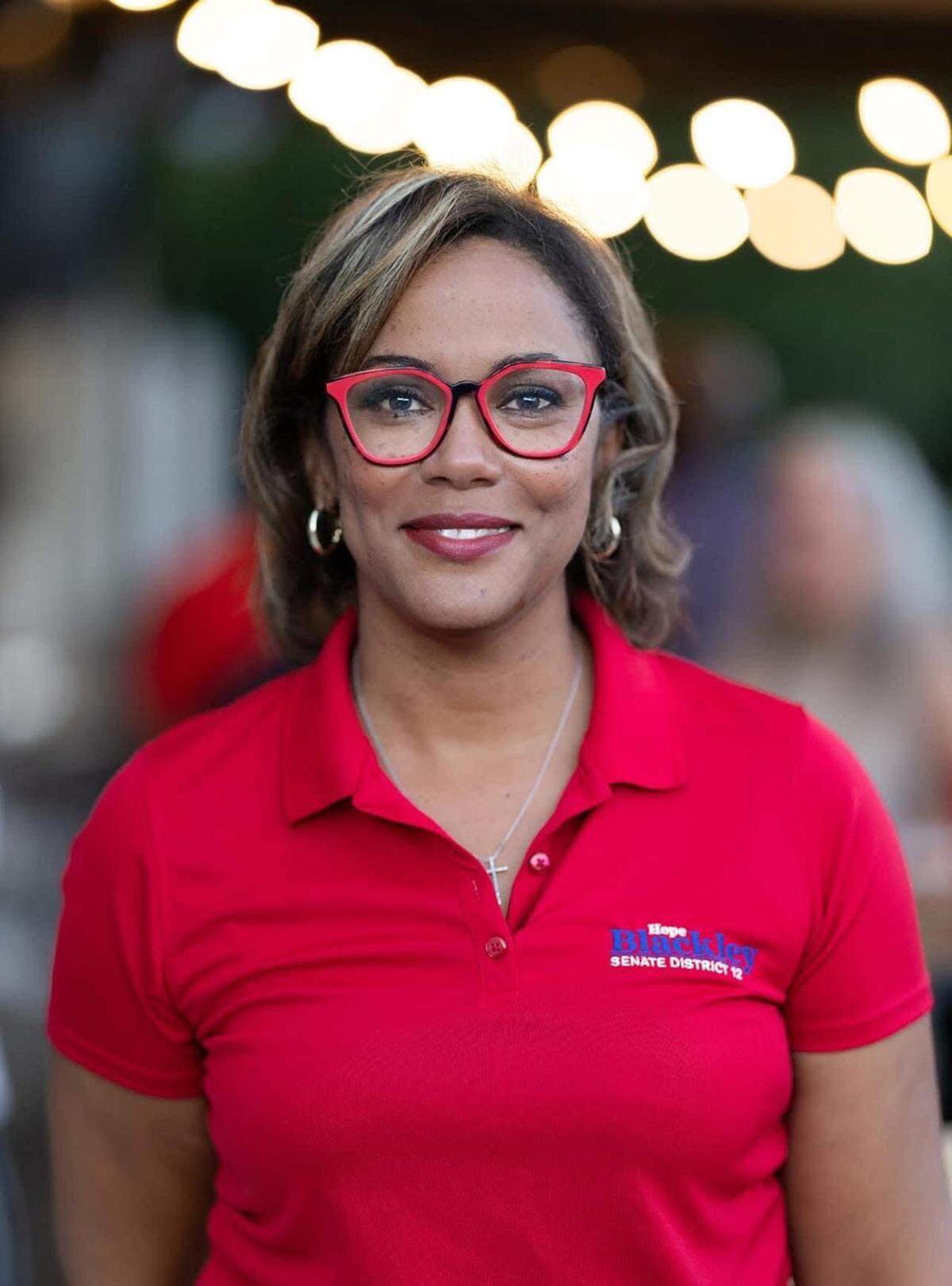 Hope Blackley is running in a special election for the open Upstate Senate seat. If she wins, Blackley will be the sole Republican woman in the Senate.