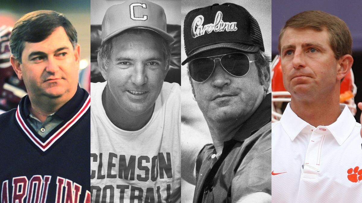 From left: Brad Scott, Danny Ford, Joe Morrison and Dabo Swinney