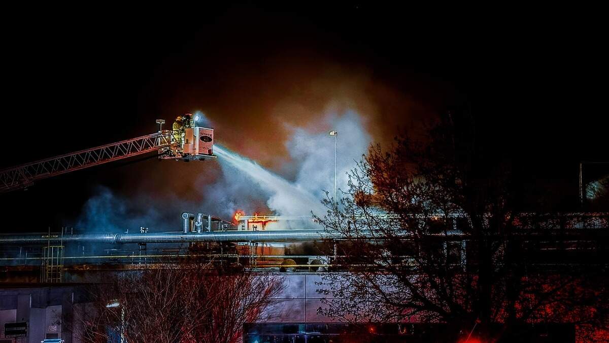 Firefighters respond to a fire at Amick Farms in Batesburg.
