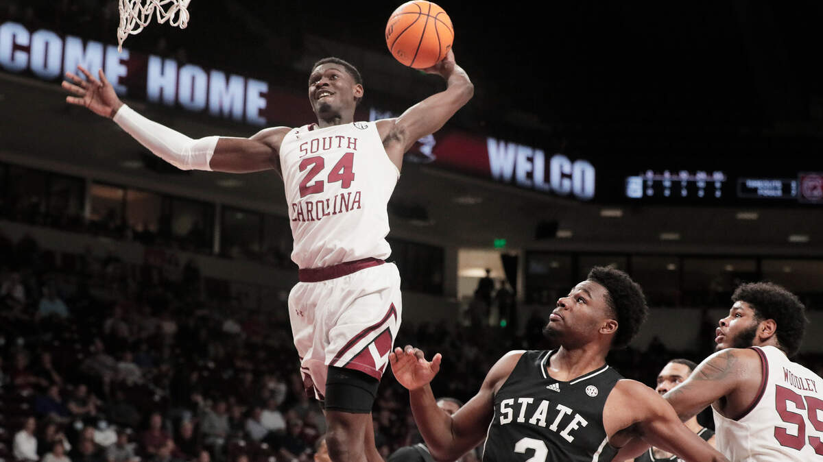 South Carolina’s Keyshawn Bryant 24 drunks to score against Mississippi State on Wednesday, February 23, 2022.