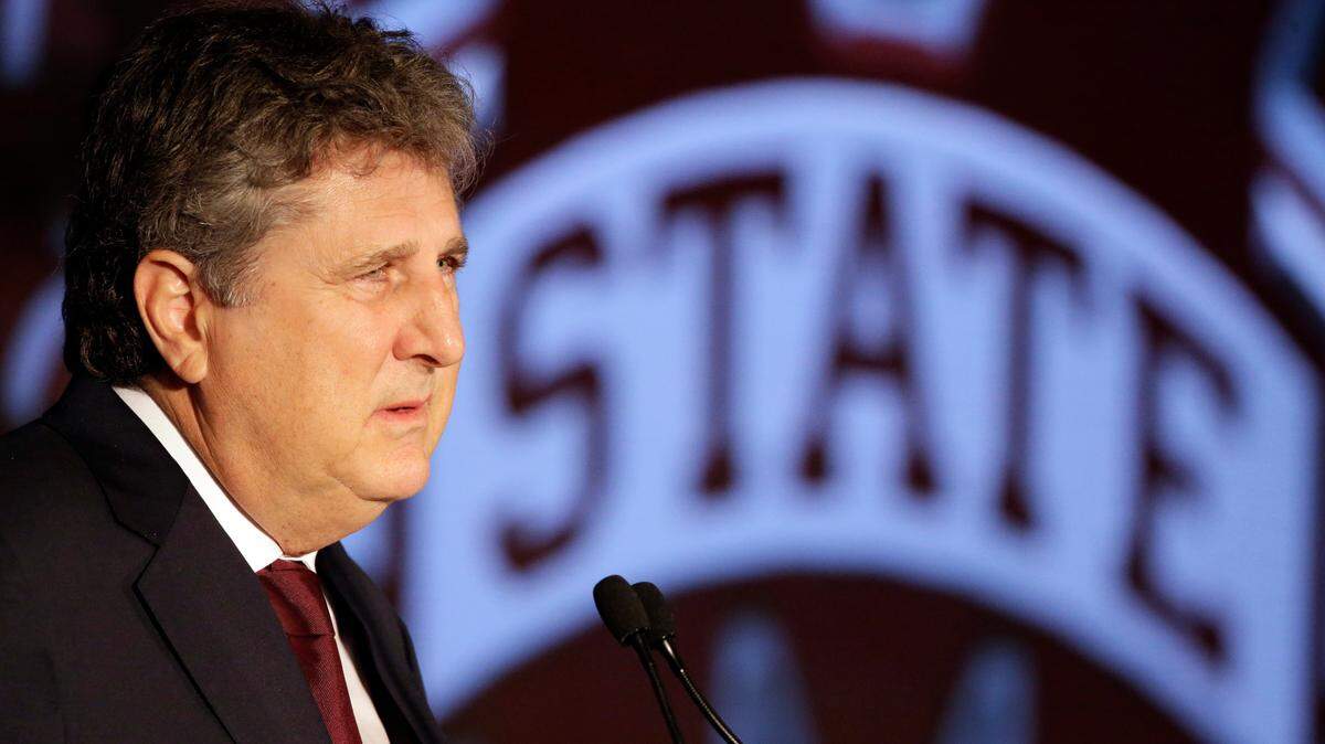 Mississippi State head coach Mike Leach speaks to reporters during an NCAA college football news conference at the Southeastern Conference media days, Wednesday, July 21, 2021, in Hoover, Ala. (AP Photo/Butch Dill)