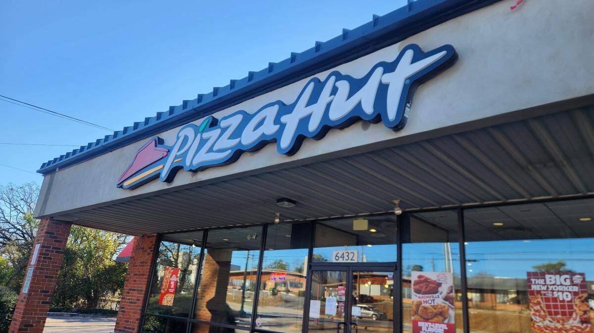 The Pizza Hut at 6432 Two Notch Road in Columbia, SC in the Arcadia Lakes area closed on Feb. 16, per a note on its door.