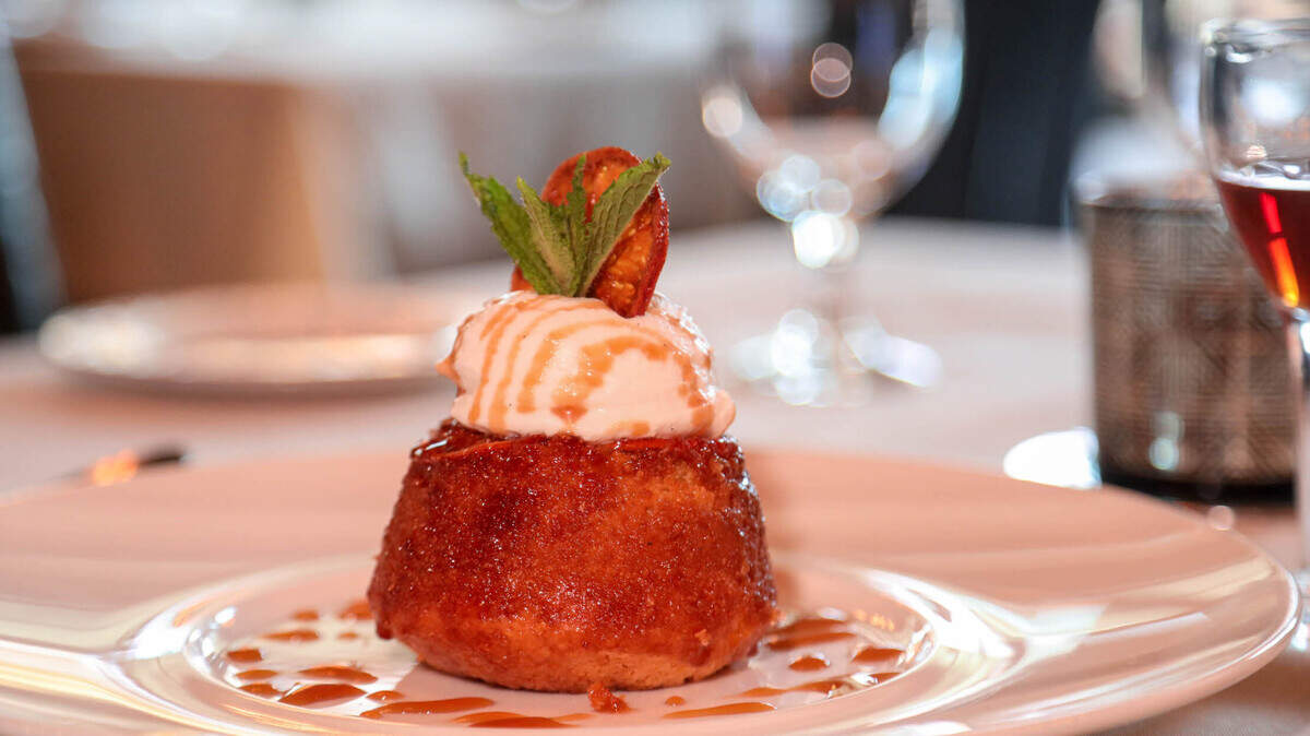 Orange, olive oil and polenta cake at Di Vino Rosso in Columbia's Vista.