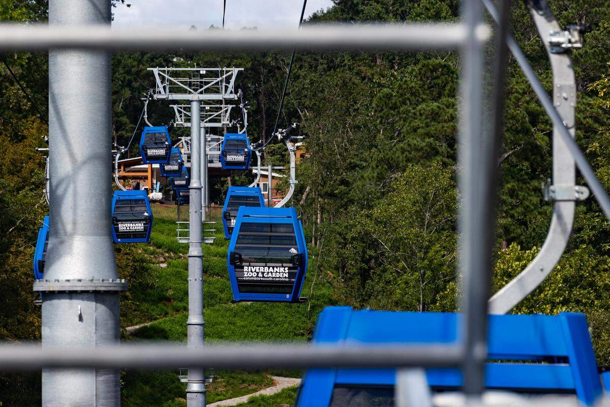 New gondolas are nearly ready to take visitors from one side of the Riverbanks Zoo & Garden to the other on Wednesday, August 13, 2025. The zoo hopes to open the means of conveyance and attraction on Labor Day weekend.