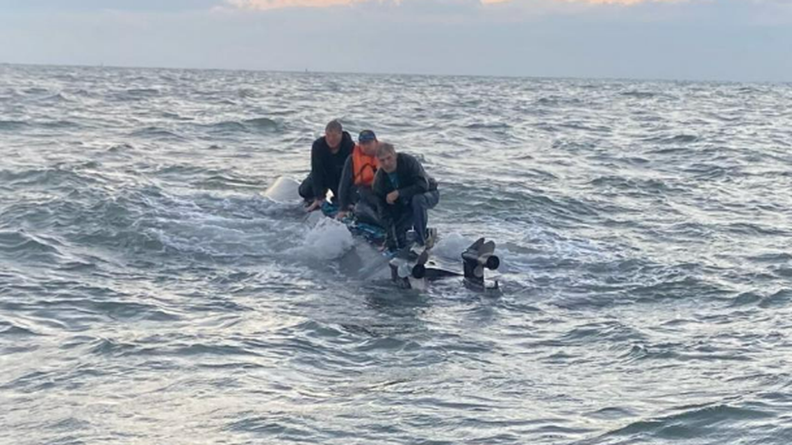 A U.S. Coast Guard Station Charleston search-and-rescue crew found a capsized boat 5 miles off South Carolina on Nov. 3. Three boaters were rescued.