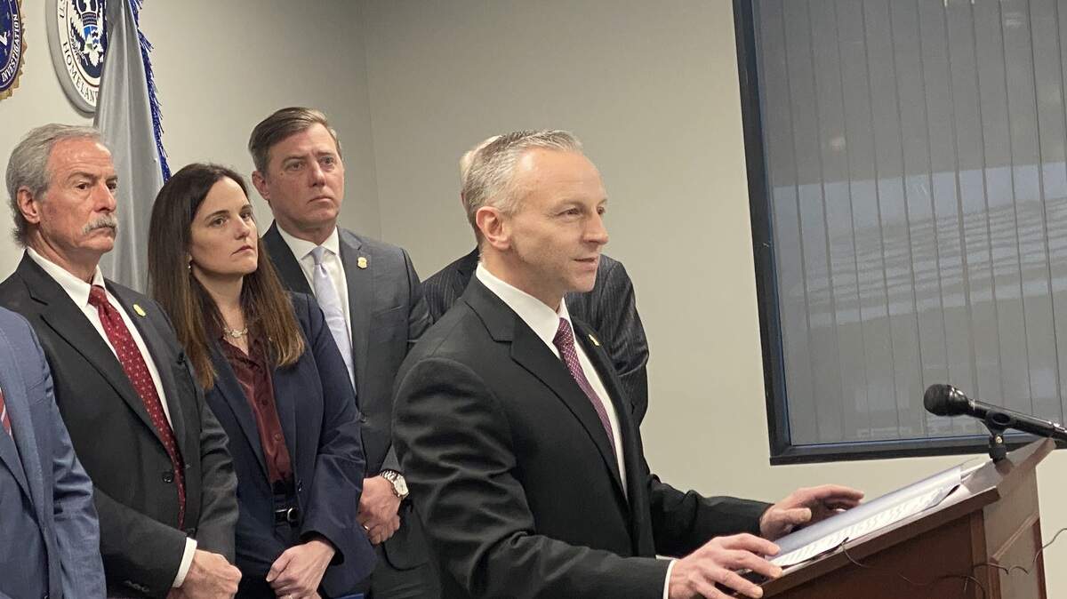 Steven Jensen, former top FBI agent in South Carolina, speaks to a group of reporters at the U.S. Attorney’s office in Columbia earlier this year.