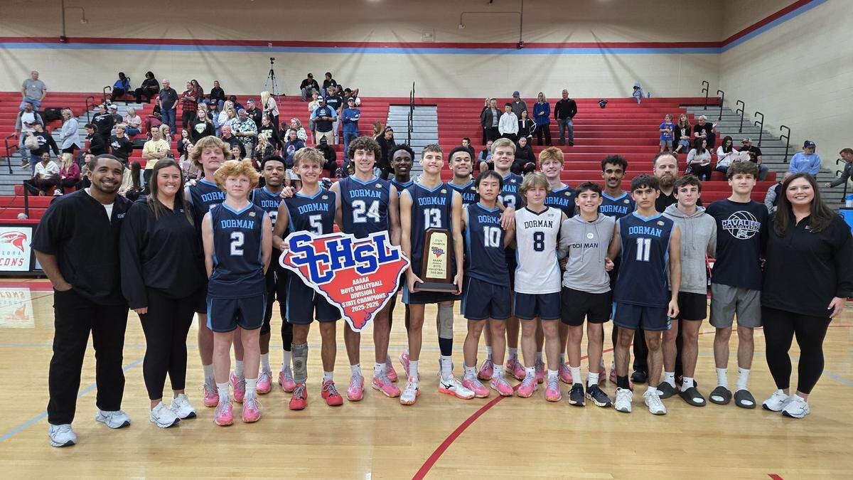 Dorman wins the 2025 SC Class 5A Division I boys volleyball championship.