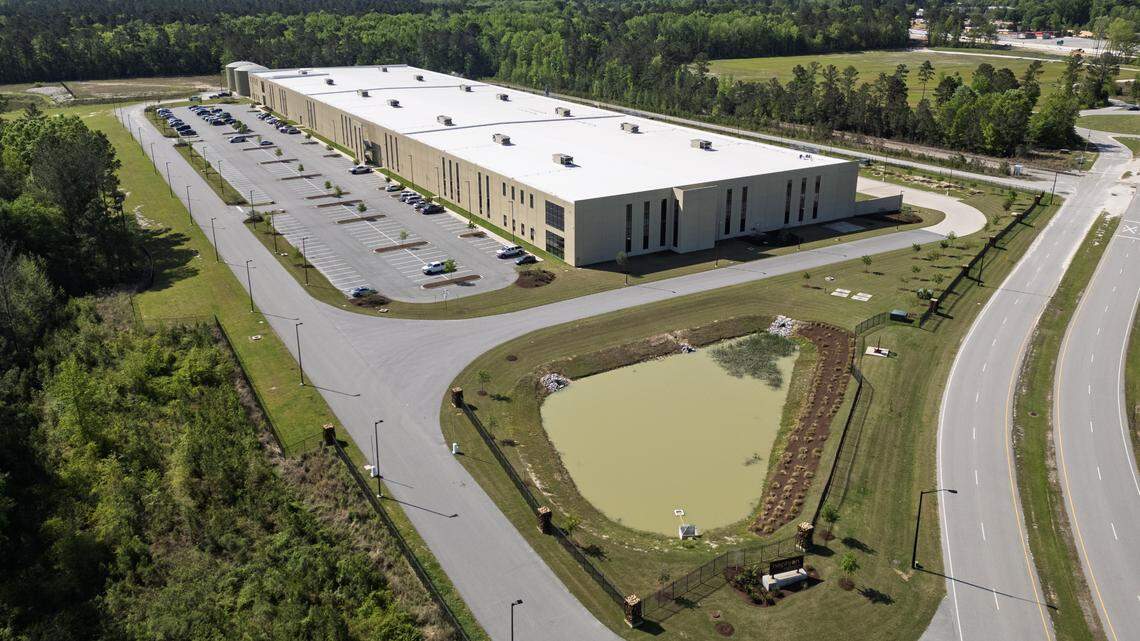 Nephron Nitrile, a factory that produces protective gloves, from the air on Wednesday, April 9, 2025.