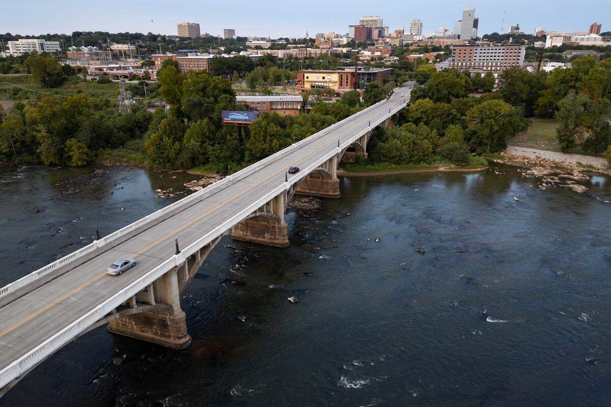 The Gervais Street bridge spans the Congaree River on Tuesday, September 10, 2024.
